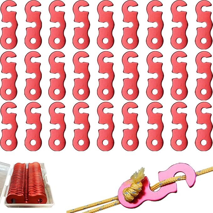 Guyline Tensioner Aluminum Alloy Paracord Rope Tightener, Camping Rope String Tightener of Outdoor Tent Camping Hiking Backpacking Activity Accessories 27pcs