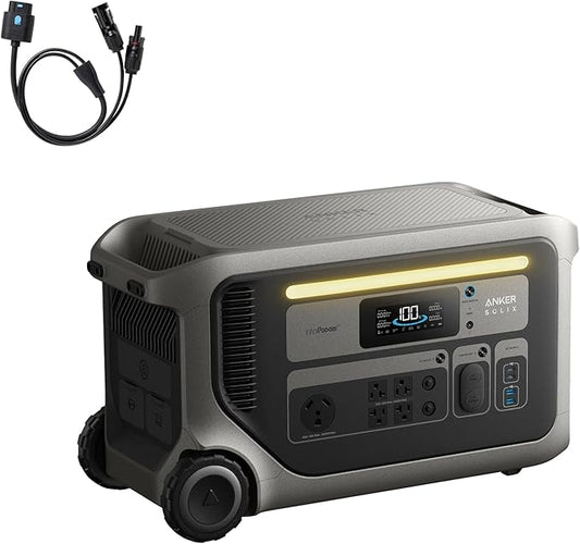 Anker SOLIX F3000 Portable Power Station, 3,072Wh, 6,000W Recharging, Solar Generators for Home Use, Expandable to 24kWh, Works with Generator, For Power Outages, Camping, RVs, Emergencies