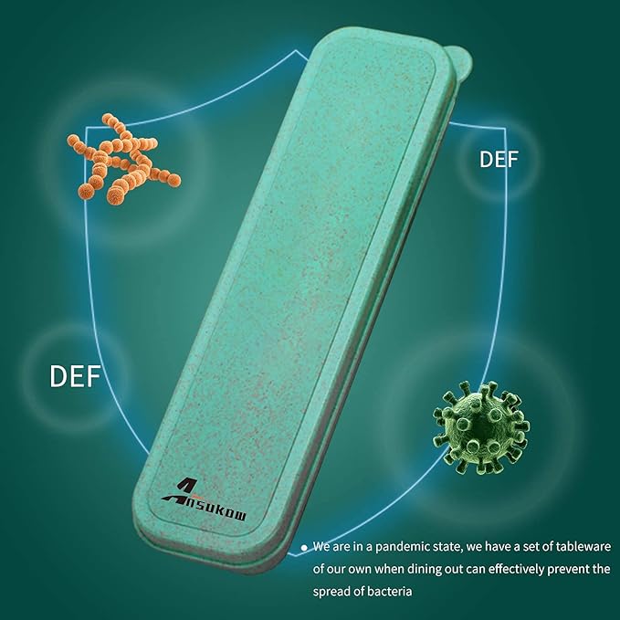 8 Picec Travel Utensils Camping utensils Travel Silverware Set with Case Fork and Spoon Set Office Stainless Steel Reusable Trip Cutlery Set Easy to journey Lightweight Lunch Box for Men