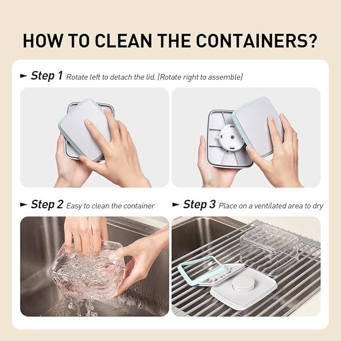 Airtight Food Storage Containers,1.3Qt 3Pcs Pop Food Containers with Lids, Stackable One Button Opening Kitchen Pantry Organizers and Storage, BPA-Free Food Containers Set for Snacks Candy Spices