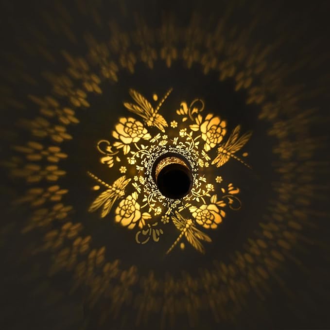 Solar Lanterns Outdoor Waterproof, Dragonfly Garden Decor for Yard Porch Lawn Patio Pathway, Hanging Solar Lights Birthday Gifts for Women Mom Grandma Sister Friend