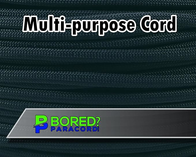 BORED? PARACORD! 550 lb Paracord - Ideal for Crafting, Camping, DIY Projects, Active & Military Outdoors - Strong Survival Rope - Tactical Parachute Cord Type III - Olive Drab Green 250 Feet