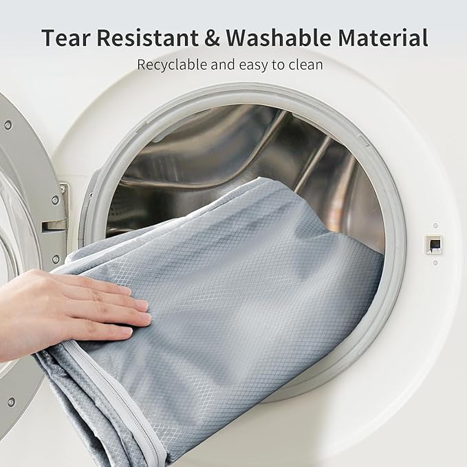 DIMJ Comforter Storage Bag 6 Pack - Blanket Storage Organizer Compression Bags, Large Capacity Ultra Space Saving Self Compression Organize for Bedding, Pillow, Duvet, Sheet Storage with Zipper Window