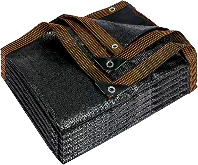 90% Black Shade Cloth, 24x24 FT Mesh Tarp Sun Shade Cloth with Grommets, Sun Protection Sail for Garden Greenhouse Pergola Plants Barns Kennel Patio Outdoor Neting Cover
