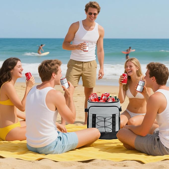 Cooler Backpack - 40 Cans Insulated Backpack Cooler for Men & Women, Portable 2 Leak Proof Compartments Coolers Bag for Beach Travel Picnic Lunch Hiking BBQ Camping - MIYCOO