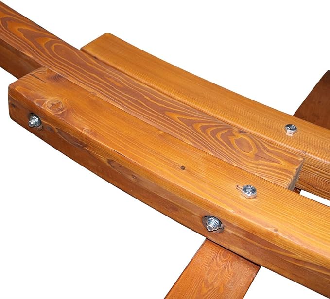 Sunnydaze Curved Wood Hammock Stand Only - 2-Person Wooden Hammock Stand for Outside with 400-Pound Capacity- 13-Foot