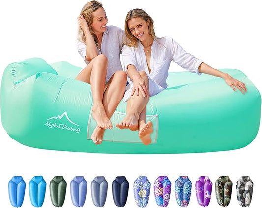 AlphaBeing Inflatable Lounger Beach Chair Accessories, Air Sofa Hammock Inflatable Couch for Camping Backyard Lakeside with Compression Sacks, Ideal Outdoor Gifts for Adults