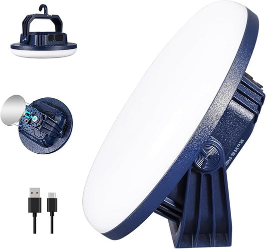 VAVOFO 30W LED Camping Lantern Rechargeable, 3000LM,124 LED with 3 Lighting Modes, 7200mAh Portable Tent Light with Magnet, IP65 Waterproof for Emergencies ,Power Outages,Hurricane (Blue)