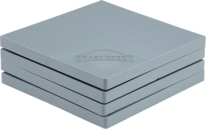 Crazy Creek Pack Table, Compact 12" x 12" Outdoor Folding Table, Gray and Orange