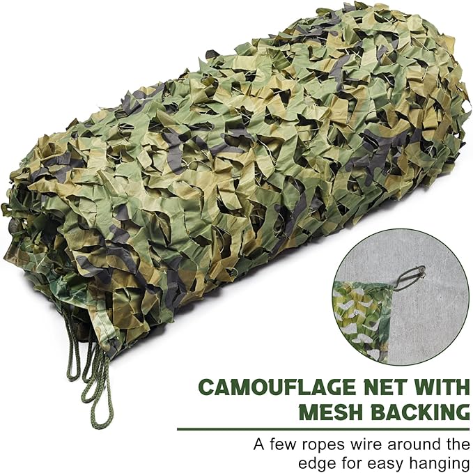 FLYEGO GEN 2 Camo Netting Camouflage Netting Hunting Blind Camo Net Camouflage Nets Military Surplus for Shooting Party Decoration Photograph Car Cover Sunshade
