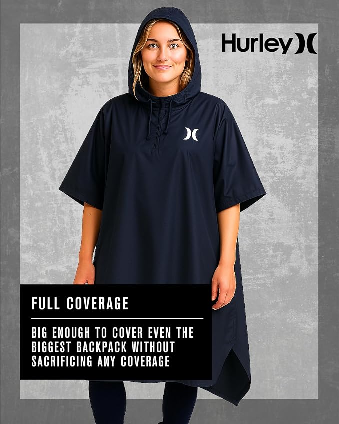 Hurley Ponchos Adult - Waterproof Rain Ponchos for Adults, Lightweight Packable Rain Poncho for Hiking, Camping & Emergency
