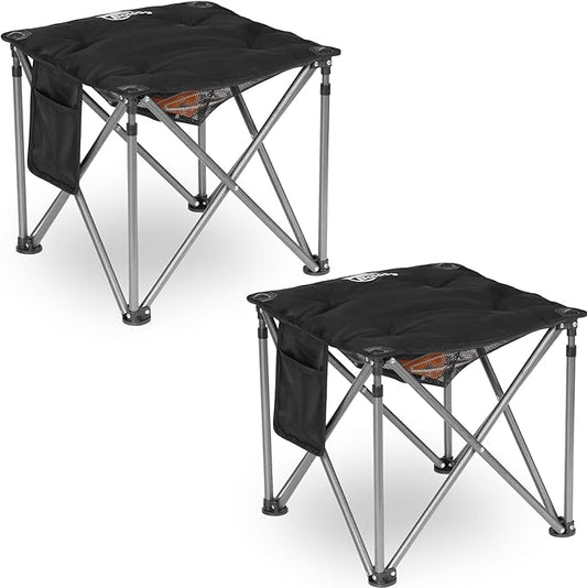 2 Pack Camping Stool Oversized Camping Foot Stool Ottoman Padded Camping Chair Foot Rest 450 lbs Heavy Duty Camp Stool Foldable Footrest