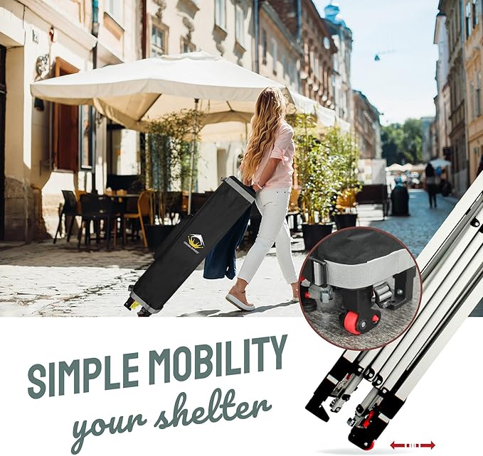 CROWN SHADES 10x10 Pop Up Canopy with 1 Side Wall - Beach Tent with One Push Setup - Outdoor Sun Shade for Events, Parties, Camping - Gazebo with STO-N-Go Cover Bag (American Flag)