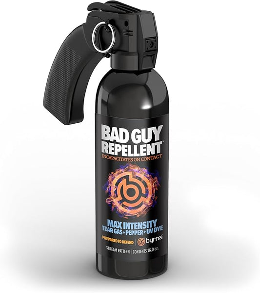 Byrna BGR Pepper Spray - Maximum Stopping Power | Attacker Tracker UV Marking DYE Technology | Military Strength Self-Defense Stream Spray (30 Foot Range) - 1 LB