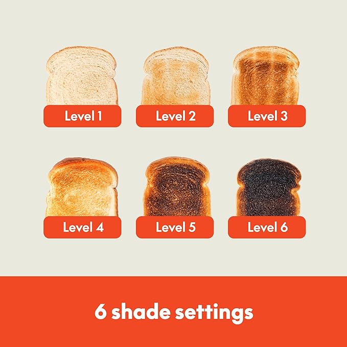 bella 4 Slice Slim Toaster, Fits-anywhere™ Kitchenware, 6 Setting Shade Control with Reheat & Cancel Buttons, Fits Sourdough, 10” Long Slot, Anti Jam & Auto Shutoff, 900 Watt, Blossom