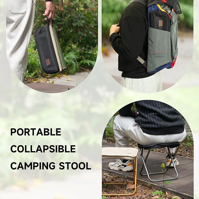 Camping Stool，Portable Foldable Stool Adult Collapsible Chairs for Fishing Outdoor Hiking 300 LBS Load