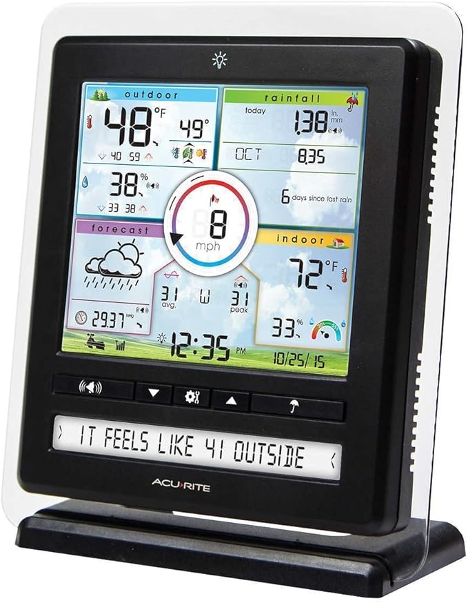 AcuRite Iris (5-in-1) Wireless Indoor/Outdoor Weather Station with Remote Monitoring Alerts for Weather Conditions (01536M)