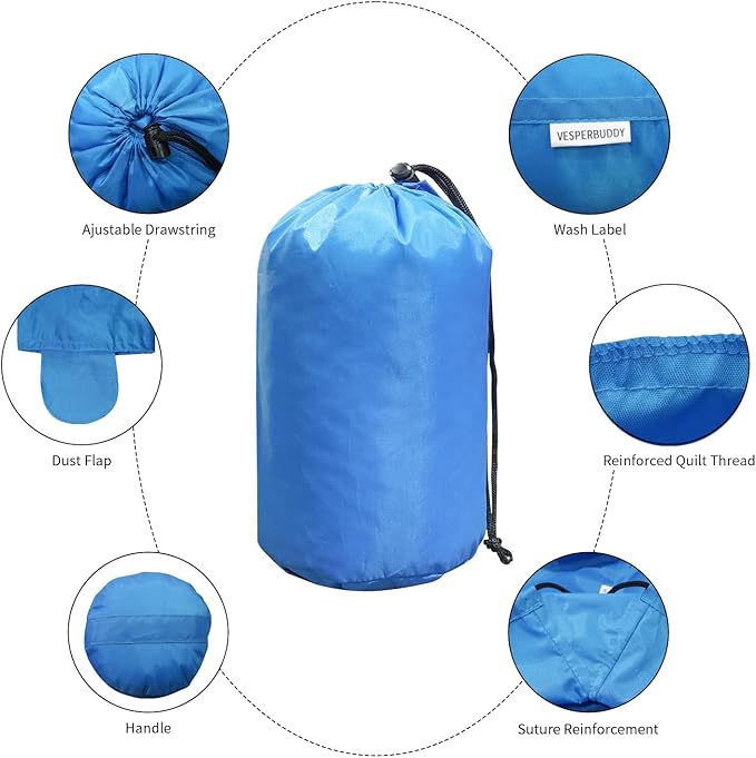 Small Drawstring Bags Stuff Sack Set 5-Pack,Colorful 3L/5L/9L/15L/20L Ultralight Ditty Bags with Dirty Flap for Camping,Hiking,Travelling or Laundry (Blue&Golden&Grey&Yellow&Green)