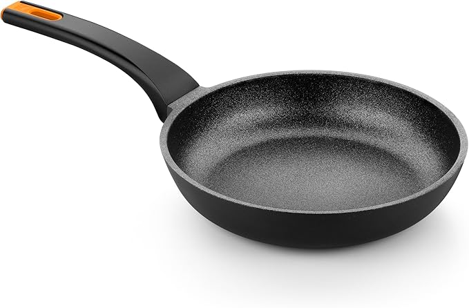 BRA COOKWARE Efficient Pro Frying Pan | 8 inches Cast Aluminum Frypan | Profile Plus Non-Stick | All Heat Sources Compatible | PFOA Free | Ergonomic Heat-Resistant Handle | Non Deformable