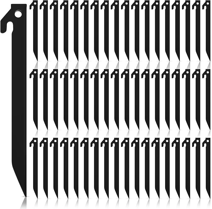 Deekin Plastic Tent Stakes 9 Inch Heavy Duty Tent Pegs Spike Hook Stakes for Summer Beach Garden Decorations Camping Outdoor Lawn Tarp