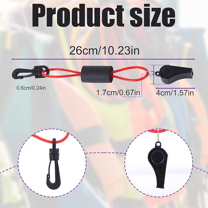 Boat Whistle with Lanyard, Loud Blast Survival Safety Whistle Emergency Accessory for Kayaking Camping Hiking Lifeguard Rescue Gear