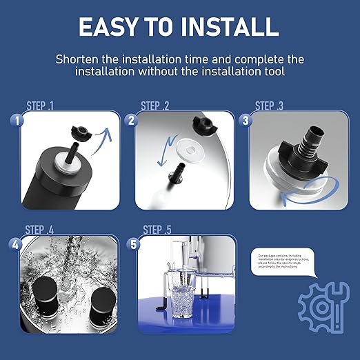 3 Gallons Gravity-Fed Water Filter System, Stainless-Steel Countertop System with 2 Black Carbon Filters and Metal Water Spigot, Reduces 99% Chlorine and Fluoride, for Home, RVing, Out, by DESENRUIS