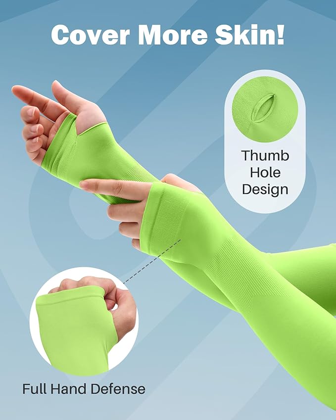 Arm Sleeves for Men Women UV Sun Protection Compression Arm Warmer Tattoo Cover Up, Sports Golf Cooling Sleeves