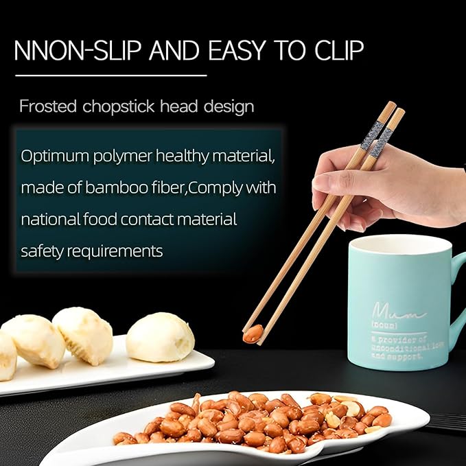 200 Pairs Bamboo Chopsticks - Reusable, Wooden, Disposable, Dishwasher Safe Bulk, 9.4 Inches with Chinese & Japanese Styles,Cloud