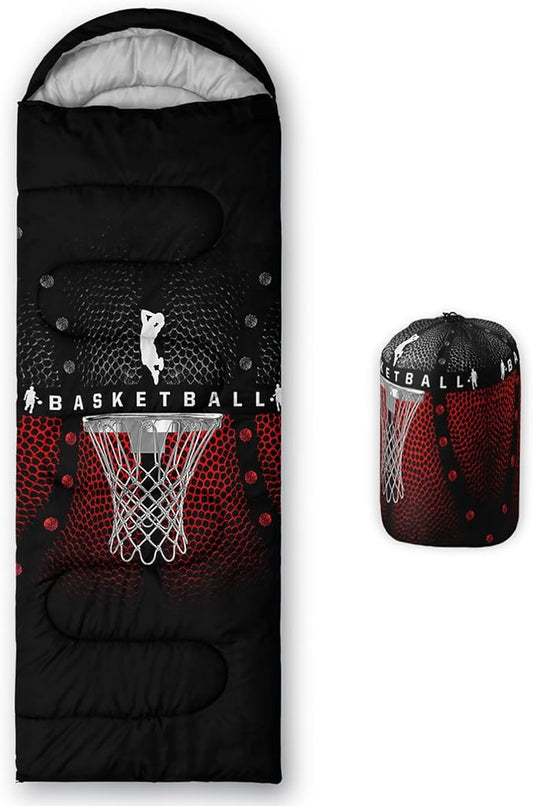 Axolotl Gamepad Sleeping Bag,3 Season Warm and Cool Weather Game Console Sleeping Bag for Boys Teens,Waterproof Lightweight Geometry Hexagonal Sleeping Bag for Traveling,Outdoors Camping,Blue,Black