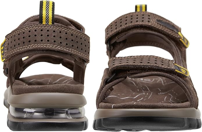 CAMEL CROWN Men's Leather Sandals for Hiking Walking Beach Treads Water Athletic Outdoor with Premium Air Cushion | Waterproof