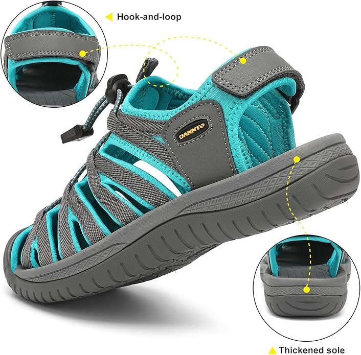 Dannto Women's Closed Toe Hiking Sandals Walking Water Sandal Comfort Athletic Sport Outdoor Sandals
