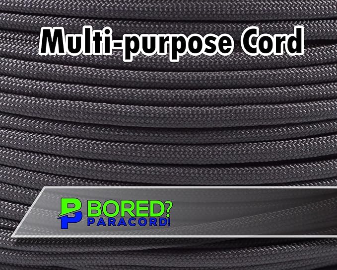 BORED? PARACORD! 550 lb Paracord - Ideal for Crafting, Camping, DIY Projects, Active & Military Outdoors - Strong Survival Rope - Tactical Parachute Cord Type III - Tan 250 Feet
