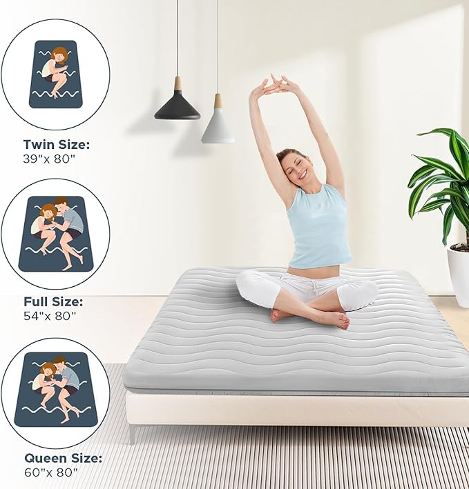 Japanese Floor Mattress, 100% High Density Comfortable Foam, 4" Thicken Foldable Mattress Tatami Mat Sleeping Pad, Ideal for Comfort and Support, Kids Floor Lounger Pillow Bed Sofa (Full）