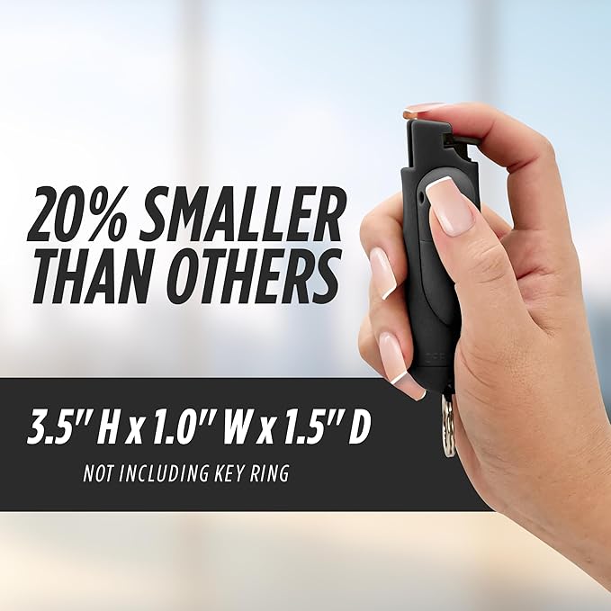 Guard Dog Security AccuFire 2 - Laser Sight Pepper Spray Self Defense - 20% Smaller - Instant Release - 16 Feet Safety Range - Maximum Strength - Finger Grips - Soft Touch Body