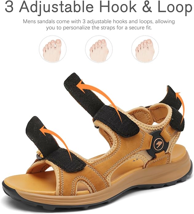FLARUT Men's Sport Sandals Outdoor Hiking Sandal Open Toe Walking Sandals for Summer Beach Water Shoes