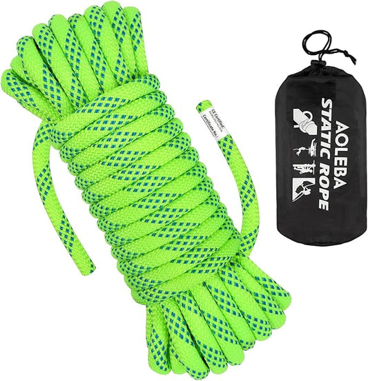 AOLEBA 10.5 mm Static Climbing Rope 10M(32ft) 20M(64ft) 30M(96ft) 50M(160ft) 70M(230ft) Outdoor Rock Climbing Rope, Escape Rope Ice Climbing Equipment Fire Rescue Parachute Rope