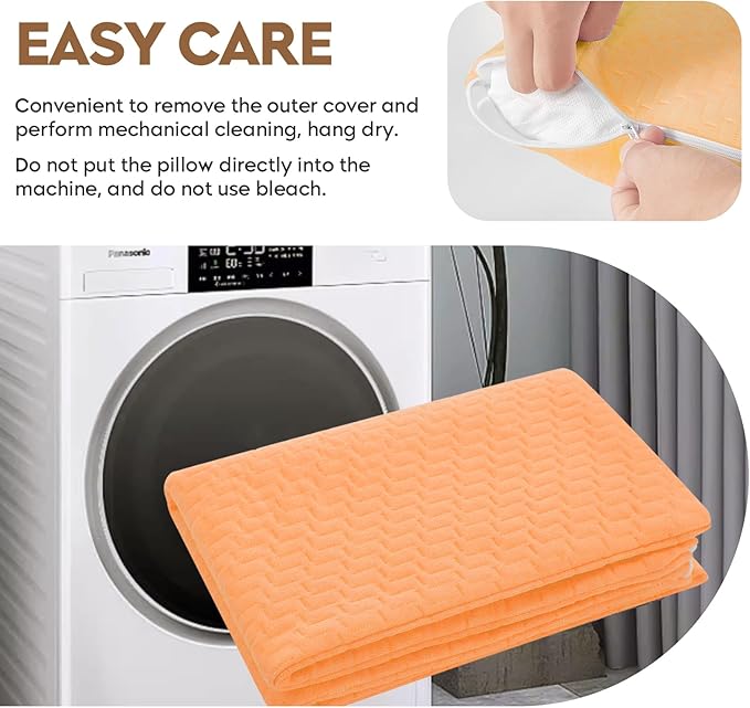 Small Shredded Memory Foam Pillow, Camping Pillow Travel Pillow - Compressible Medium Firm, Breathable Cover, Ideal Backpacking Hiking, Airplane and Car (Apricot Yellow, M)