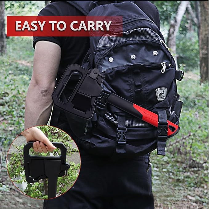 Camping Hatchet 14 Inch,Survival Hatchet Tactical for Wood Chopping and Kindling,Hatchet Axewith V Grind Blade, Lightweight Nylon Fiber Handle,for Outdoor Survival, Gardening, Hiking(XS)