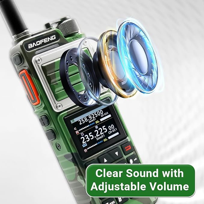 BAOFENG UV-25 PRO 10W Heavy Duty Radio Handheld Tri Band Baofeng Waterproof Radio Tri Band Ham Radios 999CH 5200MAh BatteryType-C Charging UHF VHF MW FM Air NOAA Multi-Band Receiver (Green)