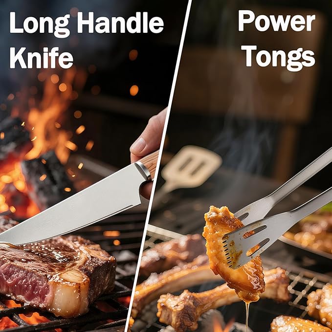 MUJUZE Grilling Accessories,BBQ Accessories Set,19pcs Grill Set for Outdoor Grill,Grilling Gifts for Men Dad Fathers Day,Stainless Steel BBQ Grill Tools for Outdoor,Camping,Backyard