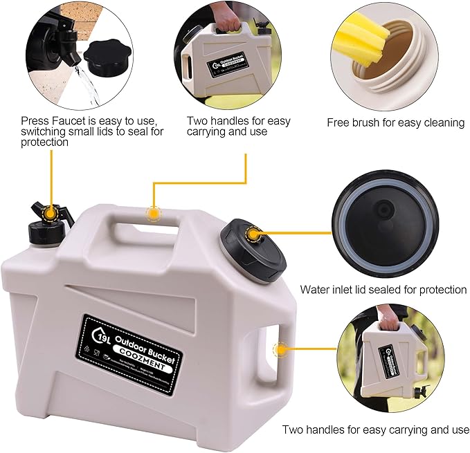 3.2 Gallon/5 Gallon Water Containers with Spigot, BPA Free Water Jug, Military Green Water Tank, Multifunction Water Storage Containers for Camping Outdoor Hiking,Emergency Stroage