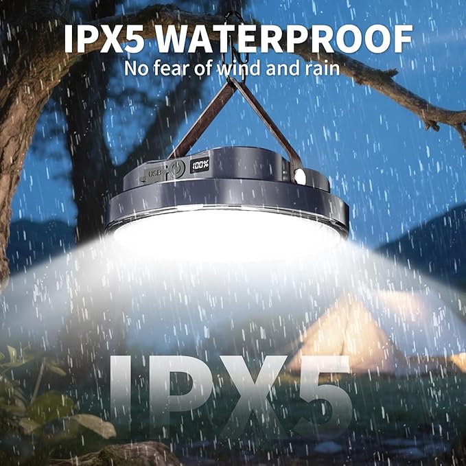 5000LM Flashlight Portable LED Camping Lantern Rechargeable Light 30W with Magnet , IPX4 Waterproof Tent Lights Power Failure Emergency Survival Kits Snowstorm