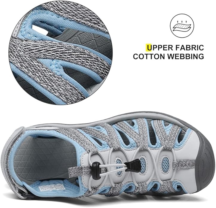 Dannto Women's Closed Toe Hiking Sandals Walking Water Sandal Comfort Athletic Sport Outdoor Sandals