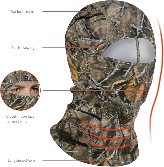 BASSDASH Winter Balaclava Fleece Ski Mask Ninja Hood Neck Warmer Fishing Hunting