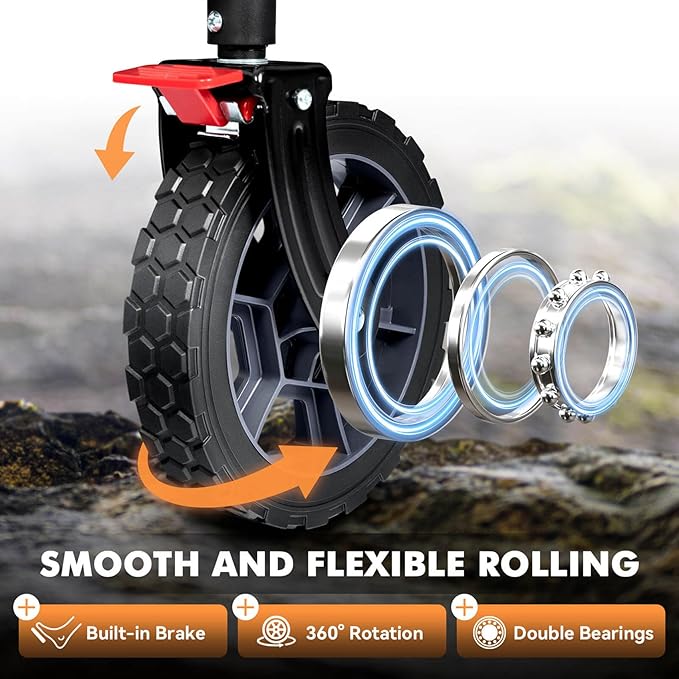 Hikenture Collapsible Wagon 330LBS Capacity, 200L Extra Large Wagons Carts Foldable, Heavy Duty Folding Wagon with All-Terrain Wheels, Utility Beach Wagons for Outdoor Garden