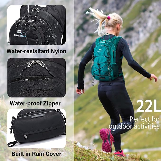 Insulated Hydration Backpack Pack with 2L Water Bladder Lightweight 22L Hiking Backpack Bag for Women Men Daypack for Hiking Running Festival Camping Biking