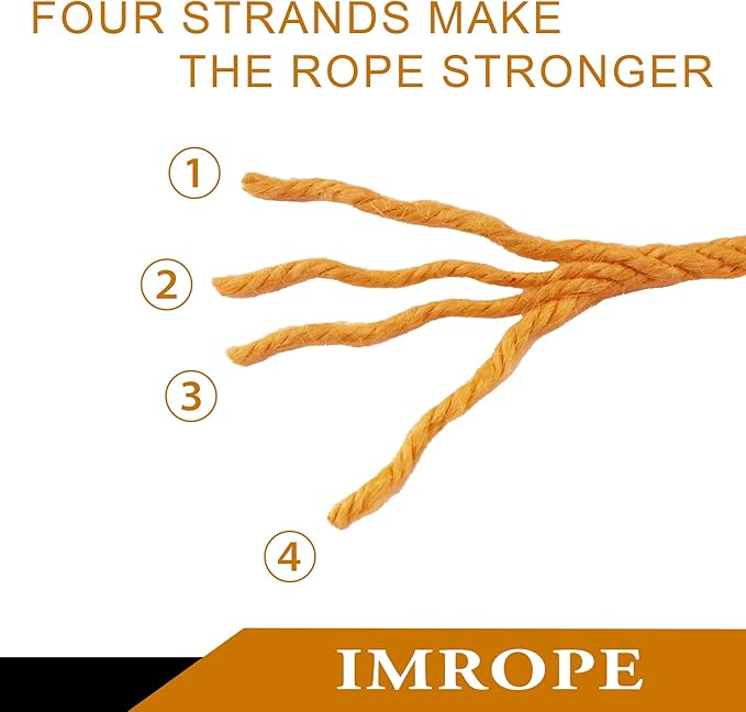 6mm x 200 Feet Orange Jute Rope, Twine for Gardening Tomato Climbing Plant Tie Floristry Crafts Gift Wrapping Packing Decor