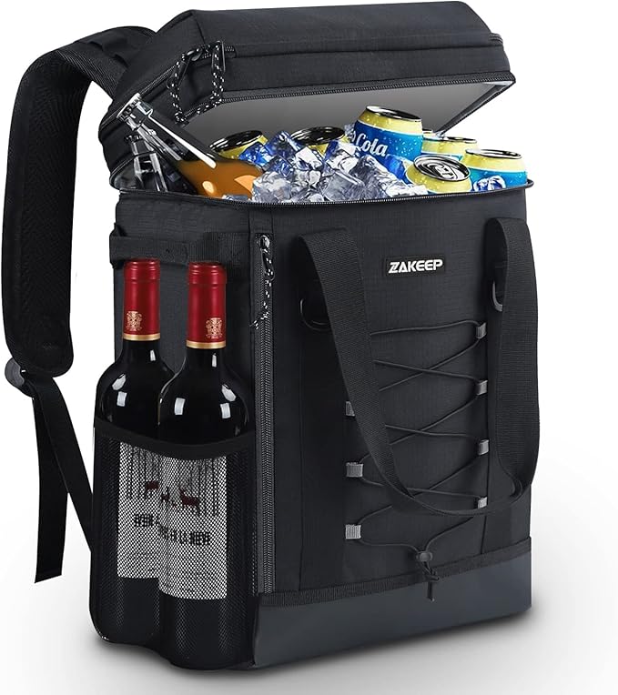 Cooler Backpack, 36 Cans Multifunctional Leakproof Cooler Backpack with Padded Top Handle, Mesh Pocket for Camping BBQ