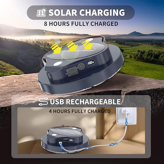 5000LM Flashlight Portable LED Camping Lantern Rechargeable Light 30W with Magnet , IPX4 Waterproof Tent Lights Power Failure Emergency Survival Kits Snowstorm