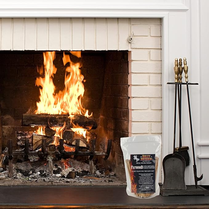BILLY BUCKSKIN HOME & BEAUTY Buckskin Co.Fatwood Fire Starter Sticks Start a Fire with just 2 Sticks Firestarters for Indoor Fireplace Works in Any Weather Conditions Natural Fire Starters 2lb Bag